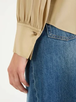 Bluse mit Schleife Beige