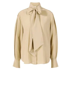 Bluse mit Schleife Beige