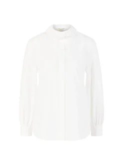 Bluse mit Spitzenkragen Weiß