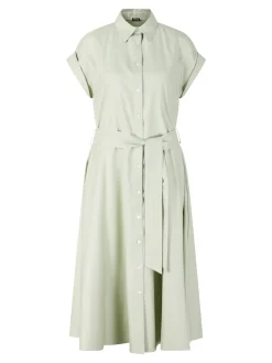 Blusenkleid mit Bindegürtel Olivgrün