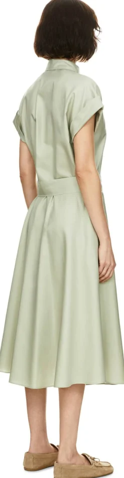 Blusenkleid mit Bindegürtel Olivgrün
