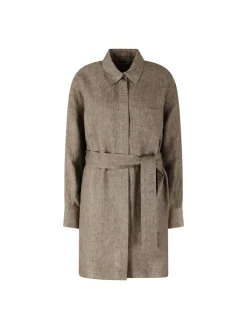 Blusenkleid 'Samos' aus Leinen Taupe