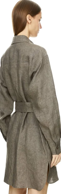 Blusenkleid 'Samos' aus Leinen Taupe