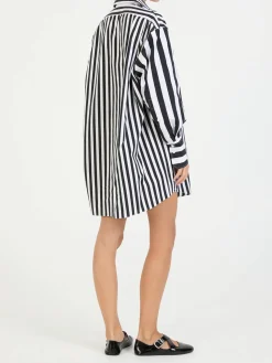 Blusenkleid Schwarz/Weiß