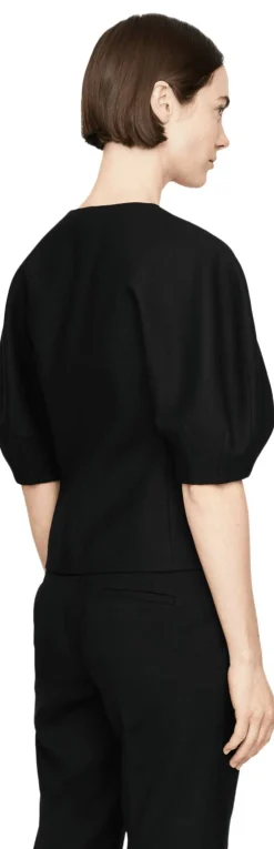 Bluse 'Waverly' aus Woll-Crêpe Schwarz