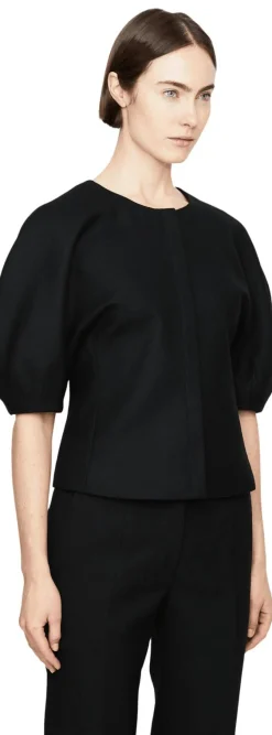 Bluse 'Waverly' aus Woll-Crêpe Schwarz
