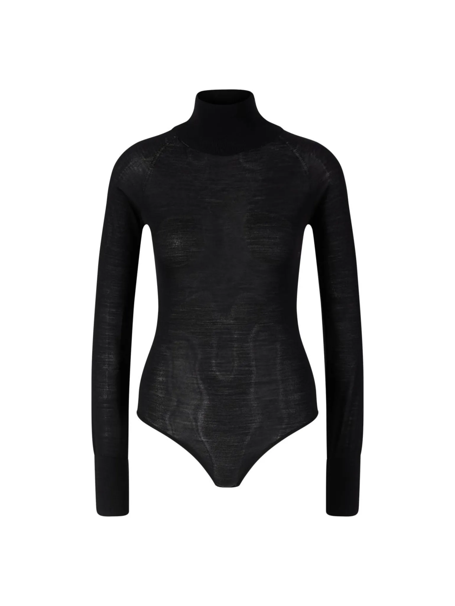 Body aus Wolle Schwarz
