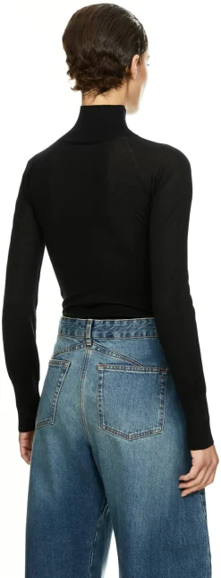 Body aus Wolle Schwarz