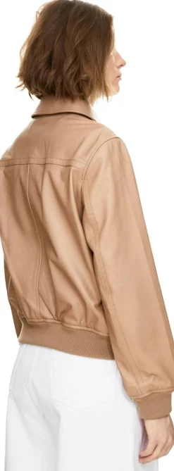 Bomberjacke aus Lammleder Beige