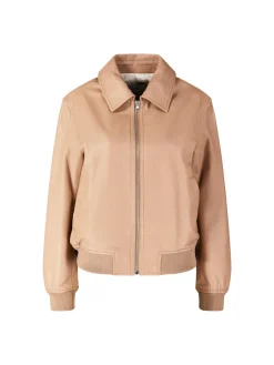 Bomberjacke aus Lammleder Beige