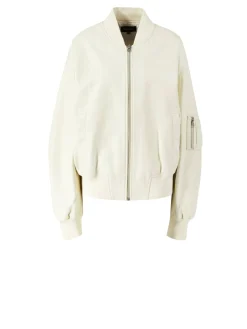 Bomberjacke aus Leder 'Bianca' Crème