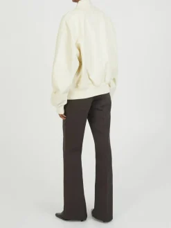 Bomberjacke aus Leder 'Bianca' Crème