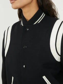 Bomberjacke aus Wolle Schwarz