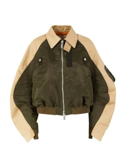 Bomberjacke Khaki/Beige