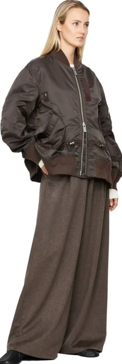 Bomberjacke mit Kordelzug Dunkelbraun