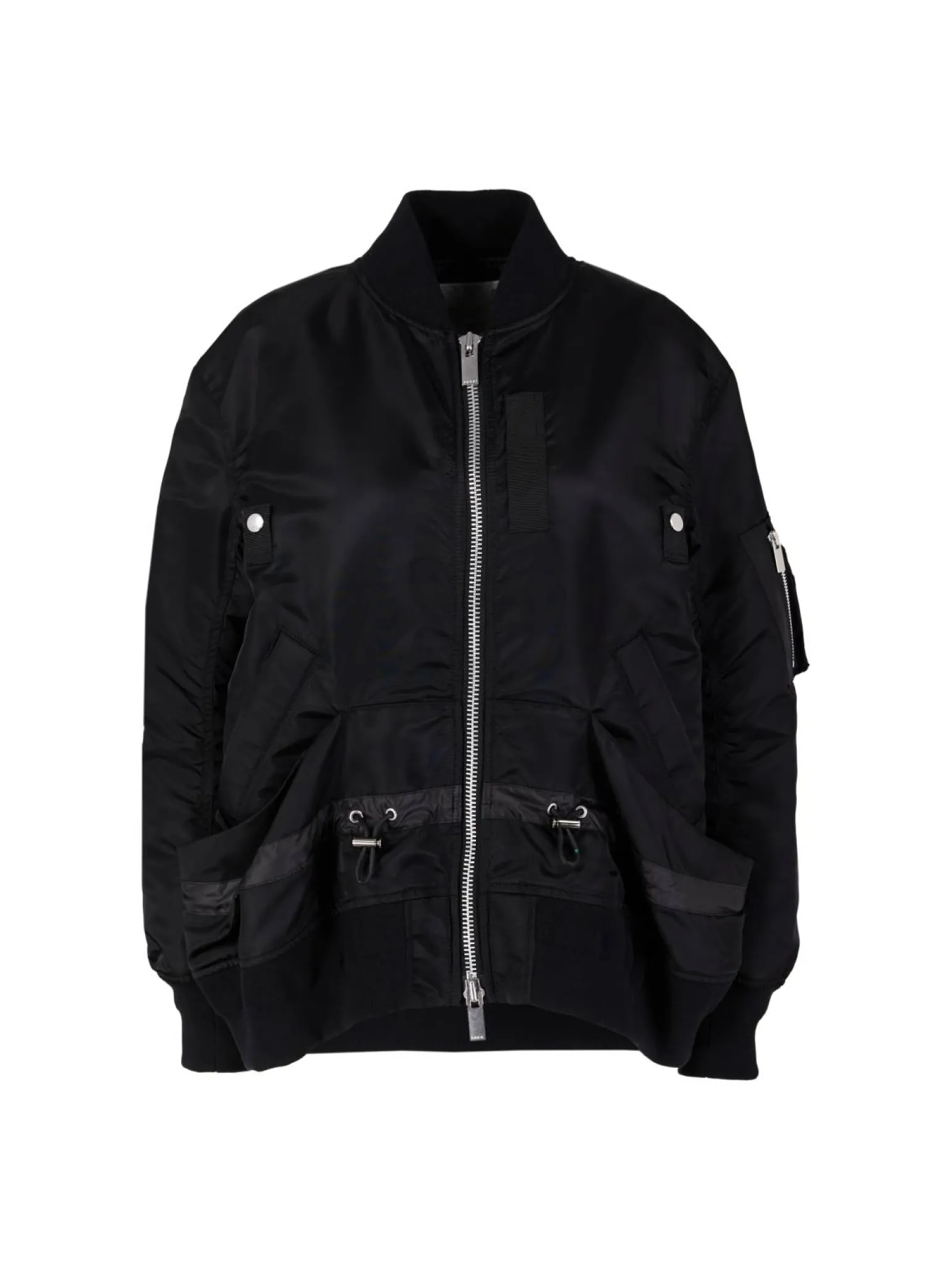 Bomberjacke mit Kordelzug Schwarz