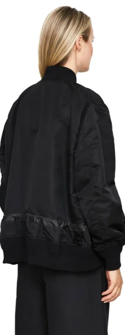 Bomberjacke mit Kordelzug Schwarz
