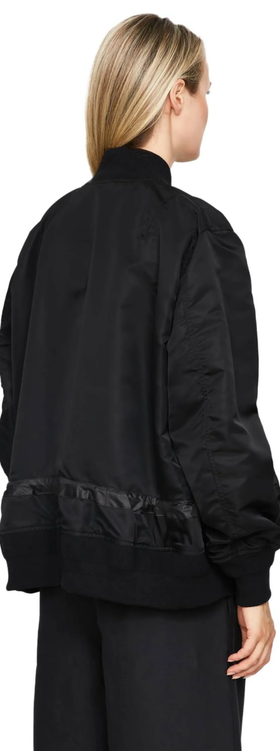 Bomberjacke mit Kordelzug Schwarz