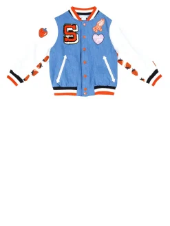 Bomberjacke mit Patches Blau