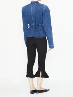 Bomberjacke mit Schößchen Mittelblau