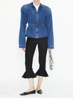 Bomberjacke mit Schößchen Mittelblau