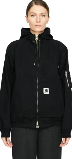 Bomberjacke 'Sacai x Carhartt Wip' mit Kapuze Schwarz