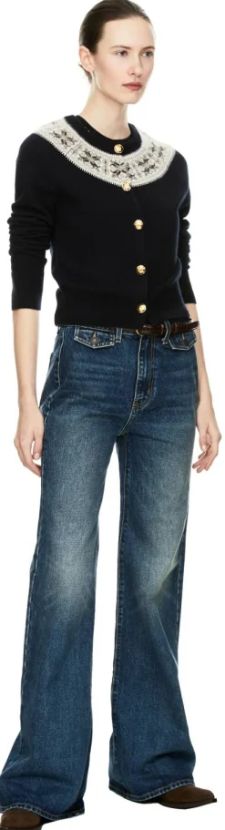 Bootcut-Jeans 'Edira' Mittelblau