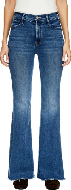 Boot-Cut Jeans 'The Doozy Sneak Fray' Mittelblau