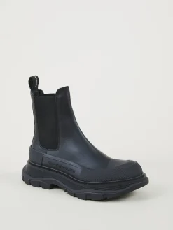 Boots mit breiter Gummisohle Schwarz