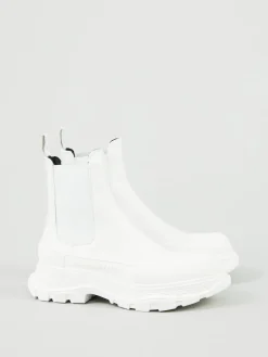 Boots mit breiter Gummisohle Weiß
