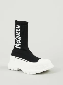 Boots mit Graffiti-Signatur Schwarz/Weiß