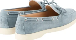 Bootsschuh aus Veloursleder mit Schleife Hellblau