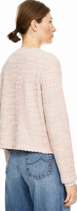 Bouclé-Blazer aus Wolle Rosé