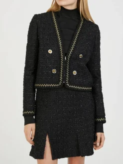 Boucle-Jacke Schwarz