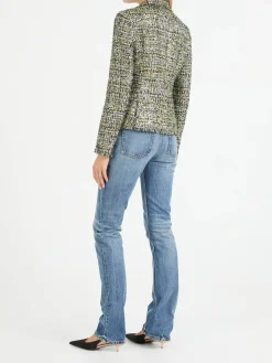 Bouclé-Jacke in schimmernder Optik Grün