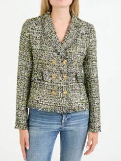 Bouclé-Jacke in schimmernder Optik Grün