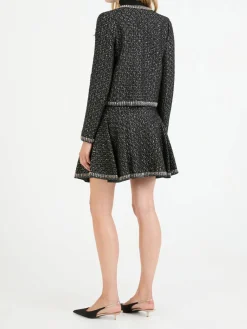 Bouclé-Jacke Schwarz/Silber