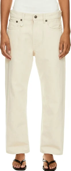 Boyfriend-Fit Jeans Beige