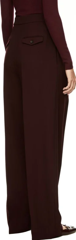 Bundfaltenhose aus Schurwolle Bordeaux