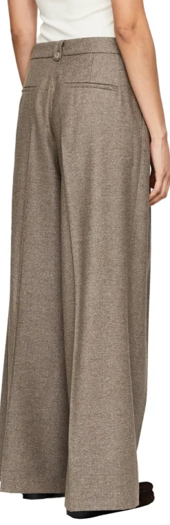 Bundfaltenhose 'Lupina Mouline' aus Wolle und Seide Braun
