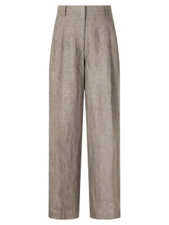 Bundfaltenhose 'Santorini' aus Leinen Taupe