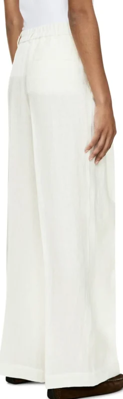 Bundfaltenhose 'Santorini Ps' aus Leinen Bianco