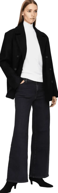 Cabanjacke aus Wolle und Cashmere Schwarz