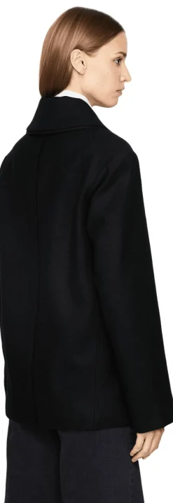 Cabanjacke aus Wolle und Cashmere Schwarz