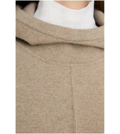 Cashmere-Cape mit Kapuze Beige