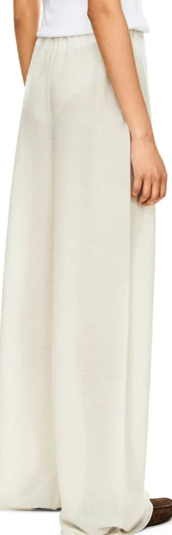 Cashmere-Hose mit geradem Bein Beige