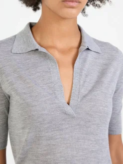 Cashmere-Poloshirt 'Frank' Grau