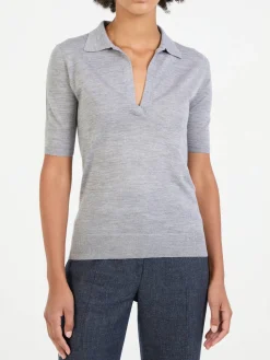 Cashmere-Poloshirt 'Frank' Grau