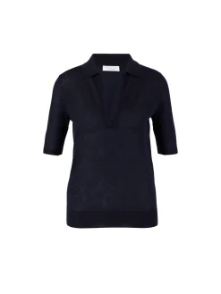Cashmere-Poloshirt 'Frank' Marineblau
