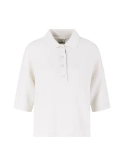 Cashmere-Pullover mit Polokragen Hellgrau